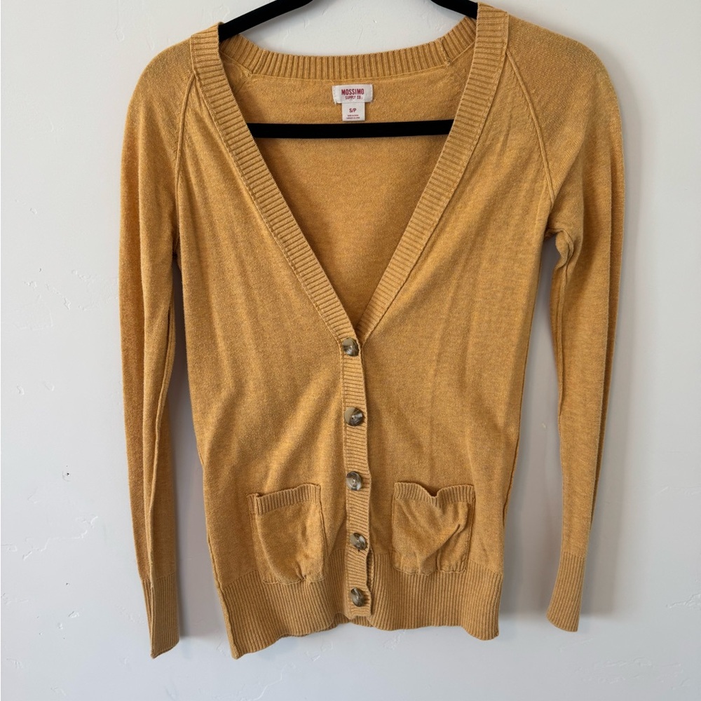 Mossimo Supply Co. Yellow Cardigan Sweater